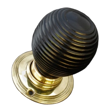 Solid Ebonised Oval Beehive Door Knobs